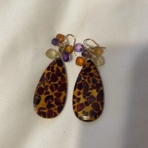 Elegant Leopard Print Teardrop Earrings